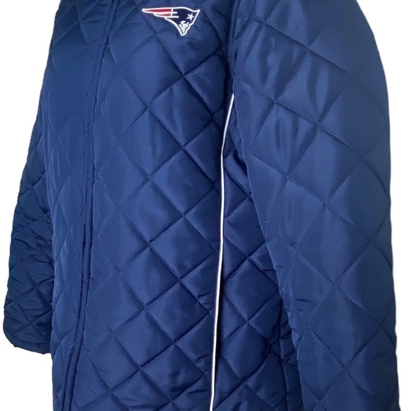 NFL Team Apparel Women’s Puffer Quilted Coat L Navy Blue Full Zip Collared - Picture 5 of 16